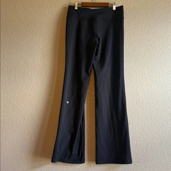 Black Women's Flared Yoga Pants - Classic Comfort - Picture 3 of 5